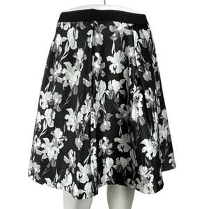 Lane Bryant Prabal Gurung Black Floral High Waist A Line Knee Length Skirt Sz 16